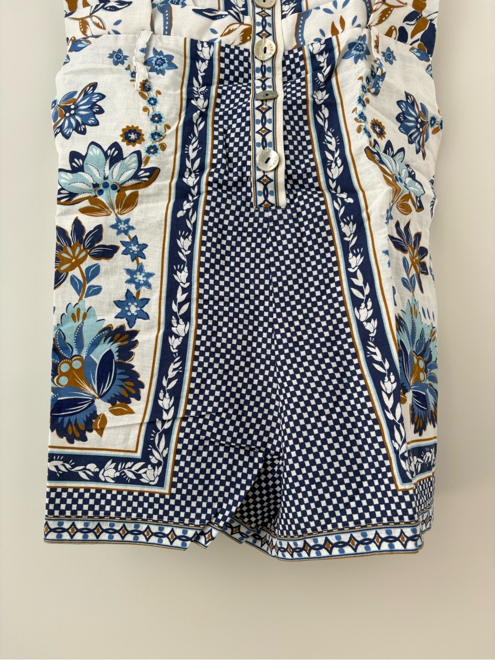 NWOT Farm Rio Off-White Ana Tapestry Lenzing™ Ecovero™ Euroflax™ Romper S - Picture 4 of 16